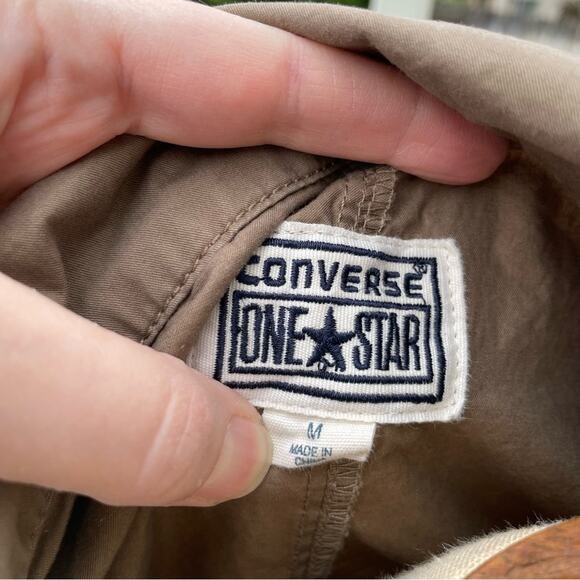 Converse One Star Khaki Collared Button Up Shirt Women's Size Medium - Picture 4 of 10